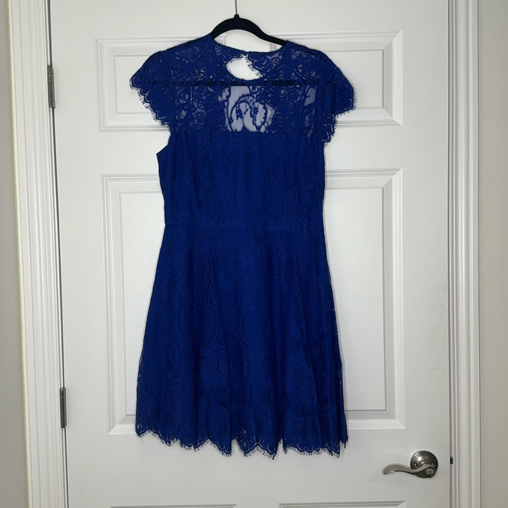 Nordstrom’s BB Dakota blue lacey mini dress